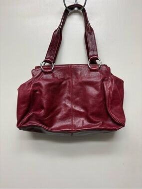 HOBO Red Leather Hobo Shoulder Bag